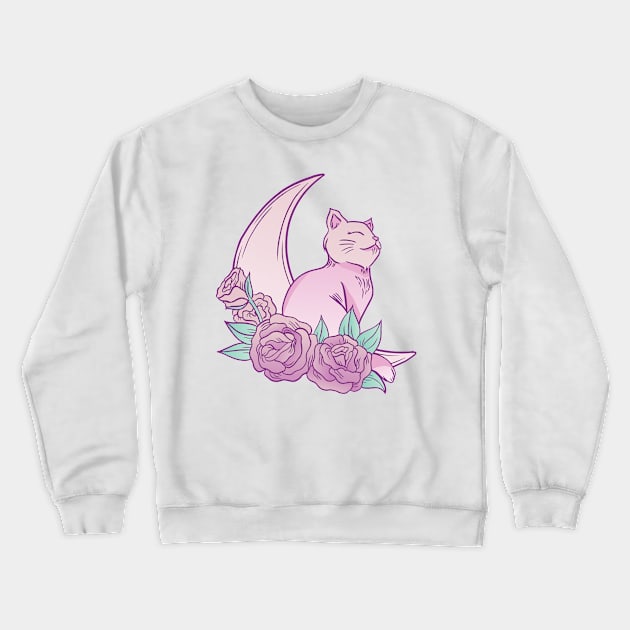 Lovely Night Cat Crewneck Sweatshirt by Hypnotic Highs